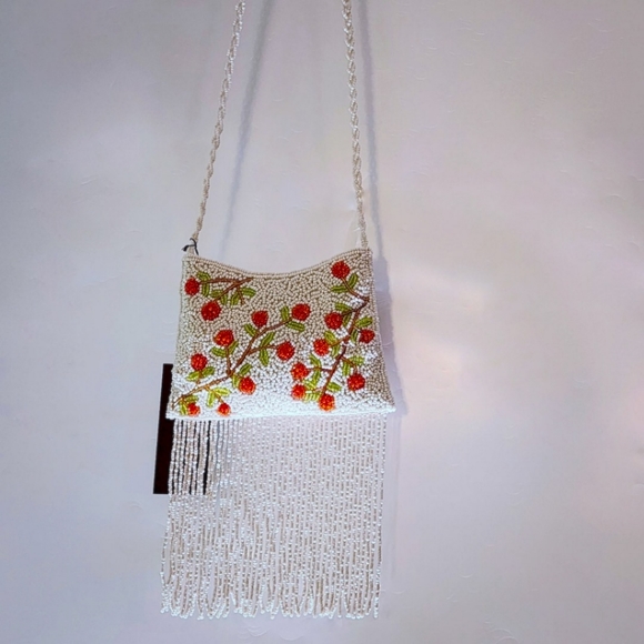 Hand Beaded Cherry Tree Mini Crossboddy Handbag - Picture 4 of 10